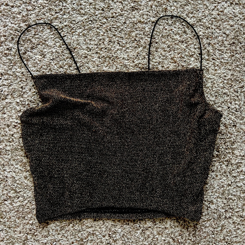 Gold Shimmer Cropped Tank